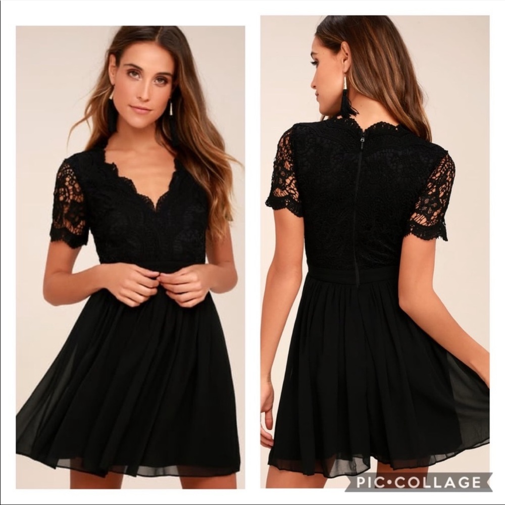 LULU’S BLACK LACE DRESS